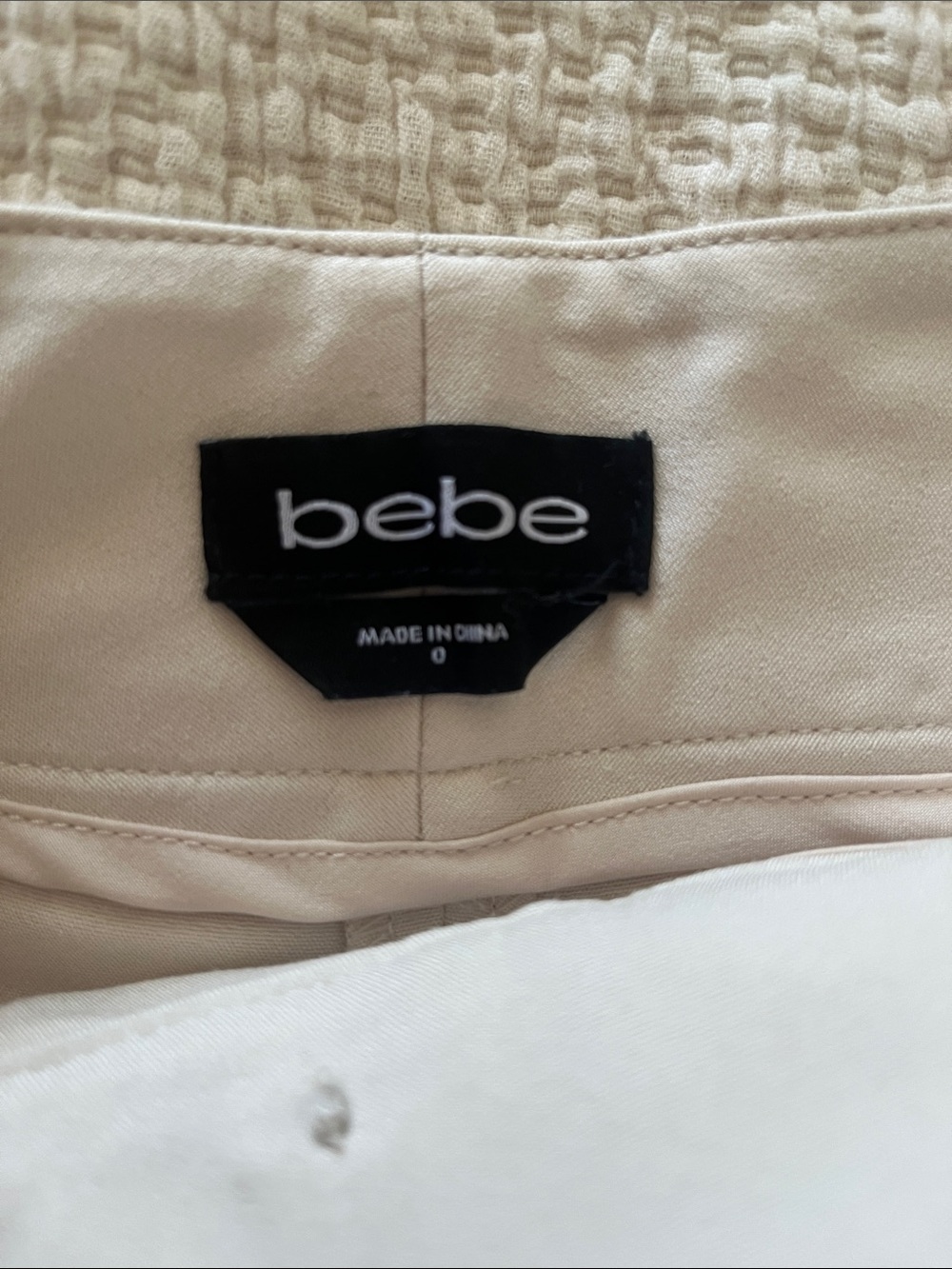 bebe High-Rise Cream Utility Shorts with Gold Buttons - Picture 2 of 5